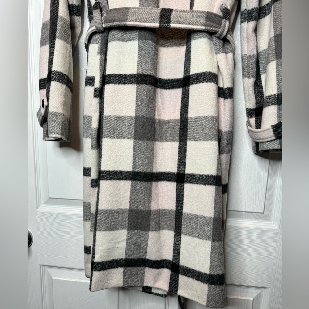 Lulus Fond of You Black & White Plaid Coat โ Size M - Picture 5 of 11